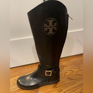 Tory Burch black rain boots riding boots size 10 🔥🔥